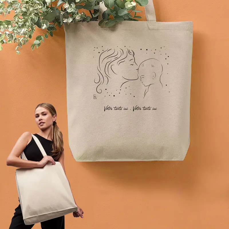 Sac Cabas Bises Câlin Enfant Graphisme - Spacieux 21L Personnalisable