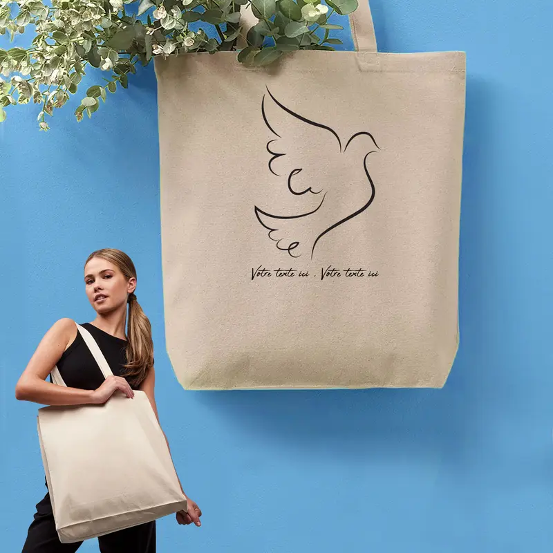 Sac Cabas Colombe Graphisme - Spacieux 21L Personnalisable