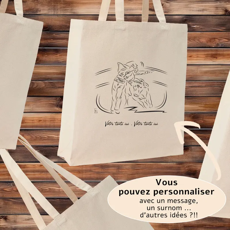 Sac Cabas Course Landaise Boléro Écarteur - Toile Bio 21L Personnalisable