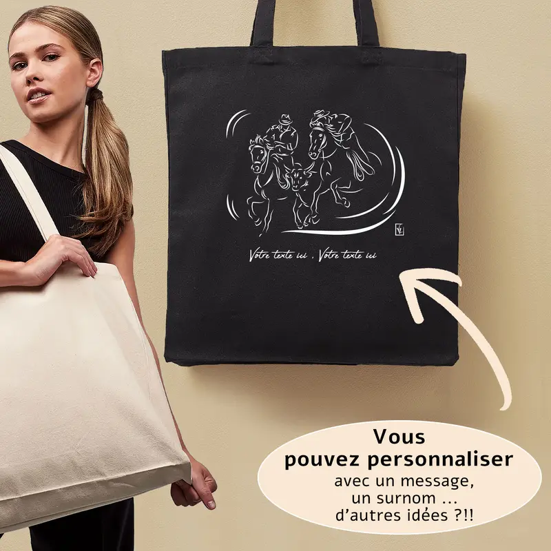 Sac Cabas Duo Gardians à Cheval - Spacieux 21L Personnalisable