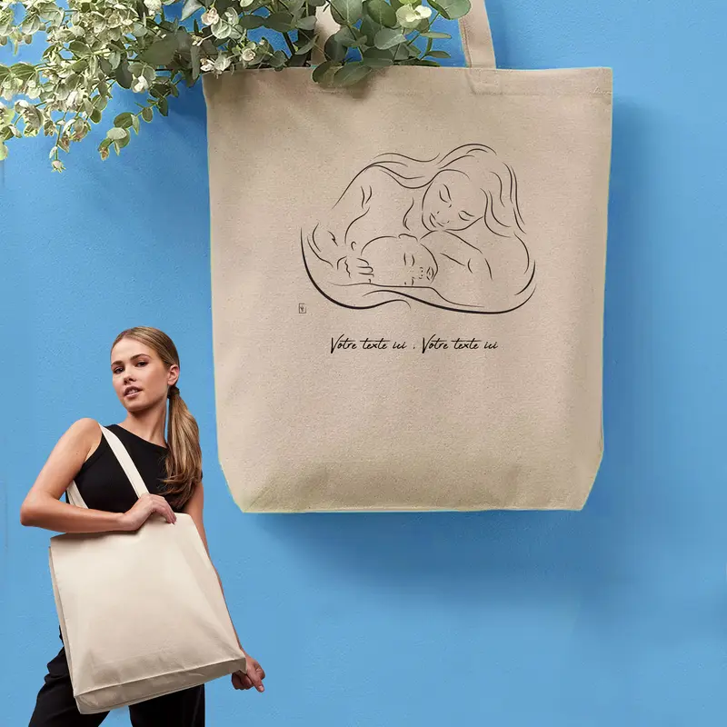Sac Cabas Maman Amour Câlin Bébé Enfant Naissance - Spacieux 21L Personnalisable