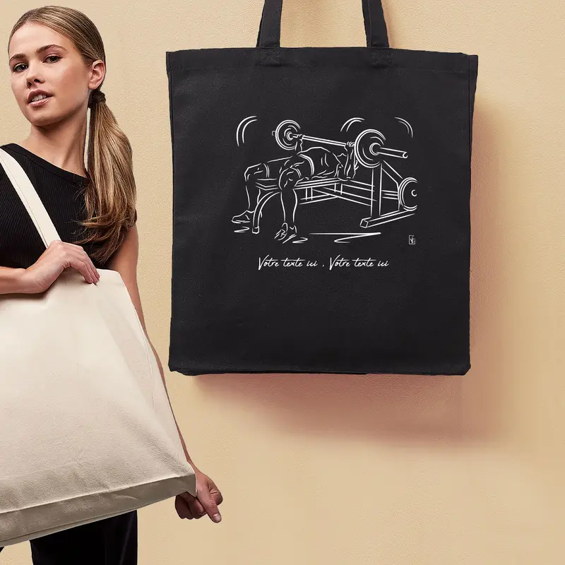 Sac Cabas Musculation Haltères - Spacieux 21L Personnalisable