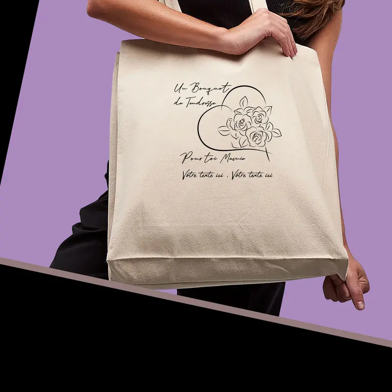 Sac Cabas Naissance Marraine - Spacieux 21L Personnalisable