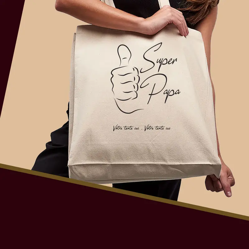 Sac Cabas Super Papa Graphisme - Spacieux 21L Personnalisable
