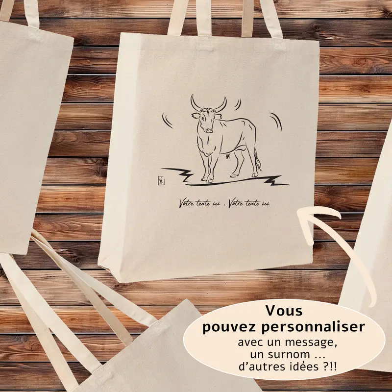 Sac Cabas Taureau Camargue Féria  - Spacieux 21L Personnalisable