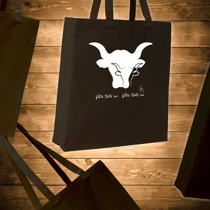 Sac Cabas Taureaux Sigle 2 Têtes - Spacieux 21L Personnalisable