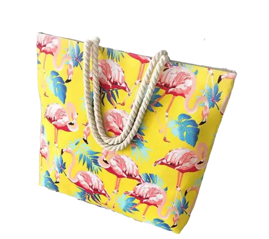Sac de Plage Flamant Rose Jaune