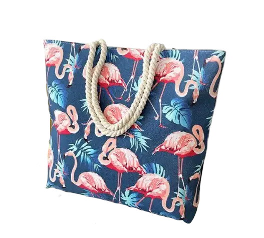 Sac de Plage Flamant Rose Marine