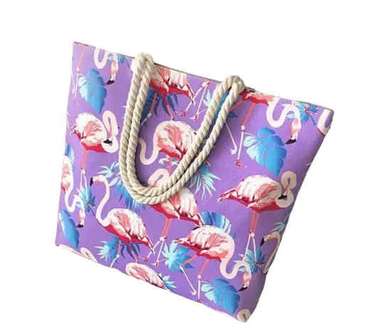 Sac de Plage Flamant Rose Parme