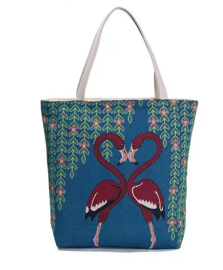 Sac Flamant Rose Broderie Cœur