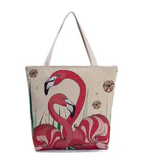 Sac Flamant Rose Broderie Duo