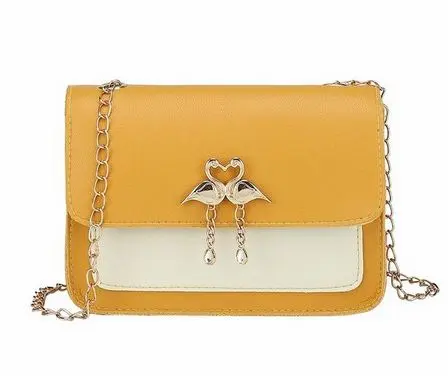 Sac Flamant Rose Cuir Jaune