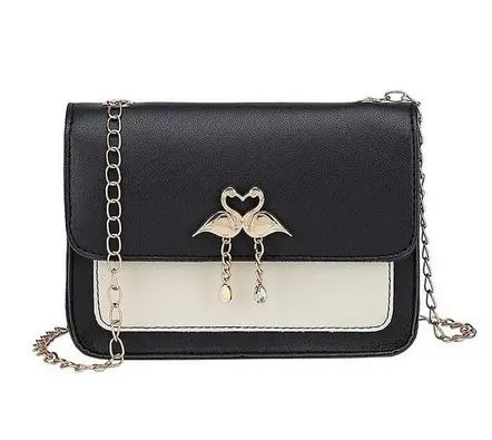 Sac Flamant Rose Cuir Noir