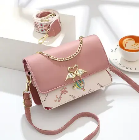Sac Flamant Rose Cuir Rose