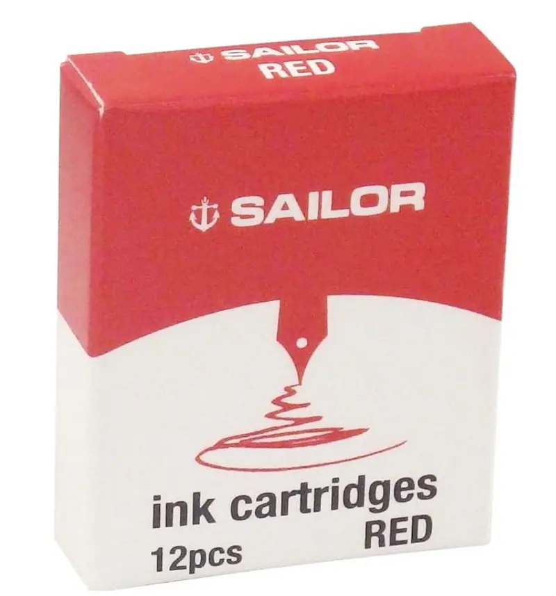 Sailor- Cartouche d'encre Rouge pour stylos plume Sailor