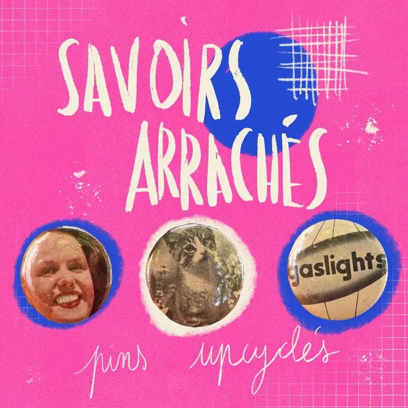 Savoirs Arrachés — Lot de 3 badges upcyclés de vieux livres (32 mm)