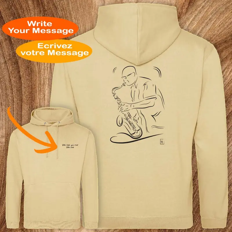 Saxophone Jazz Graphisme sur Sweat-shirt