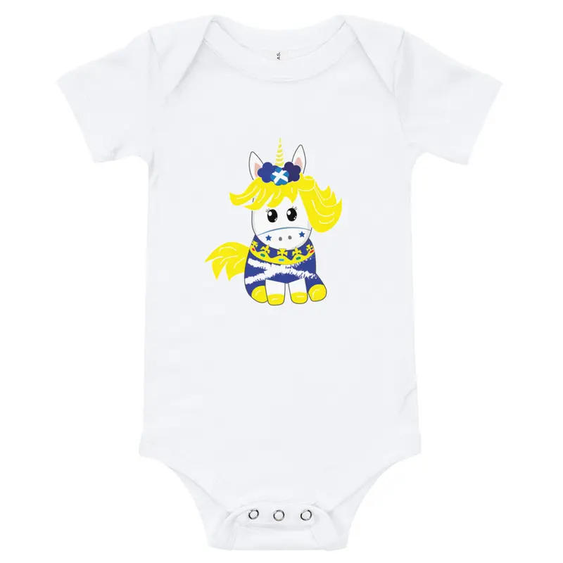 Scottish unicorn baby onesie flag of Scotland for scottish baby girl