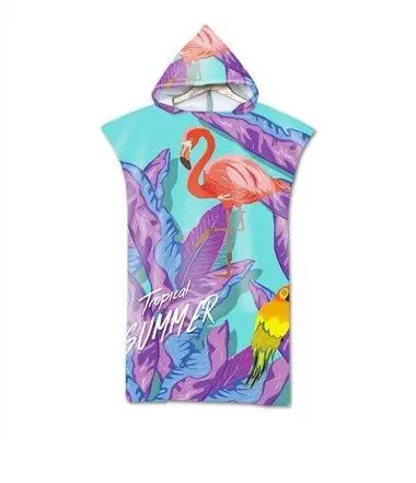 Serviette à Capuche Flamant Rose Fille