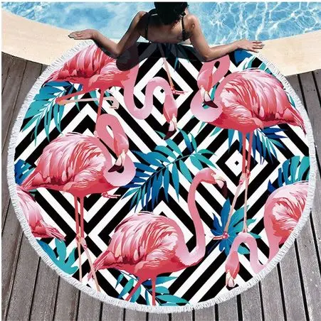 Serviette de Plage avec Flamant Rose
