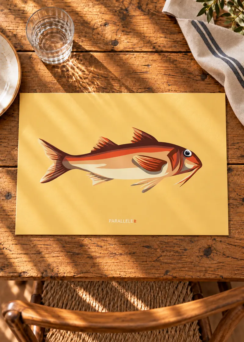 Set de table Rouget – fond jaune