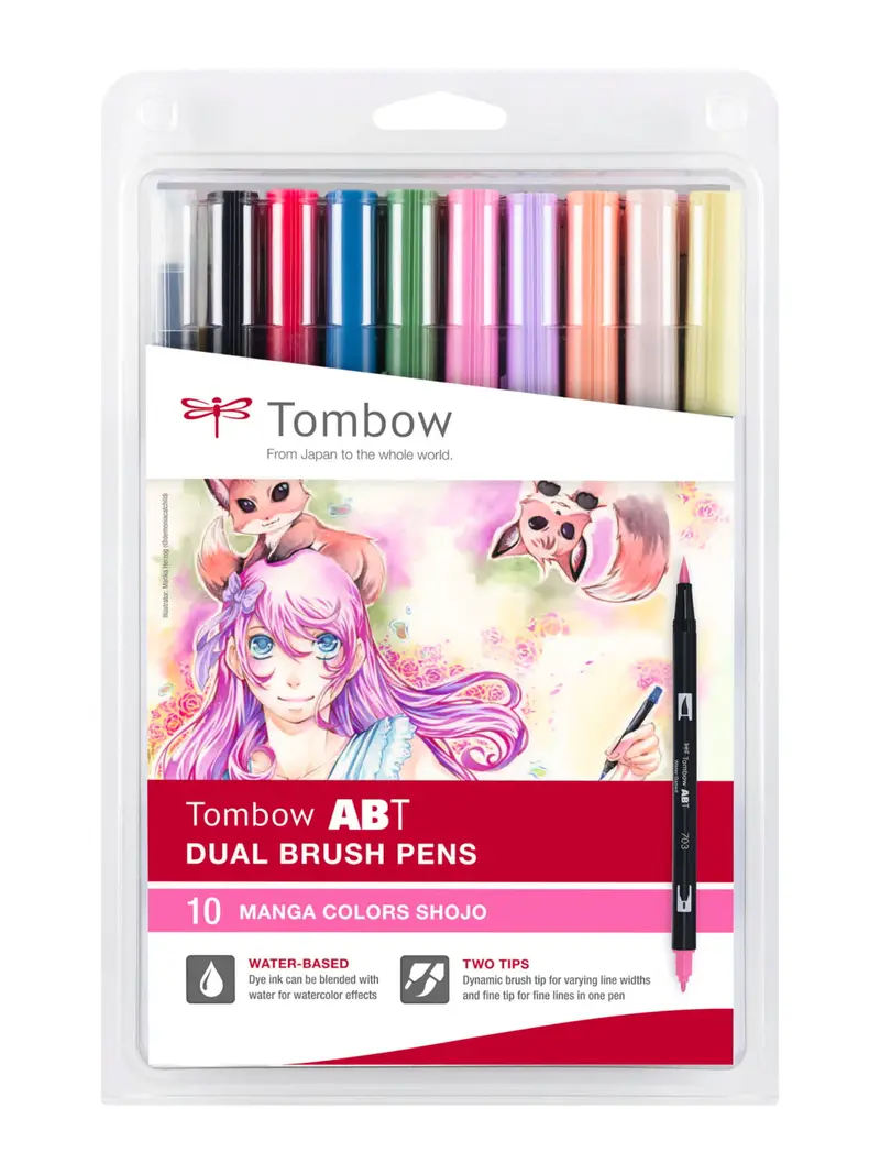 Set Feutres ABT DUAL PEN 10 Couleurs Manga Shojo – Tombow