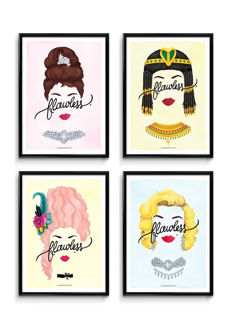Set of 4 'Flawless' Prints