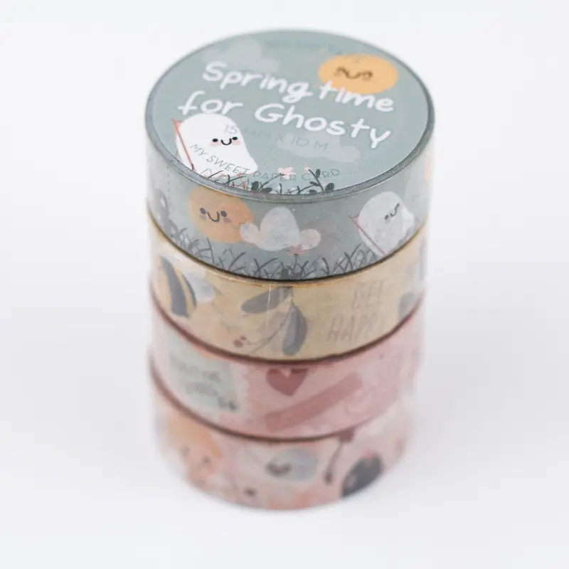 Set of 4 washi tapes - Bee, Ghosty Spring, Happy Mail & Valentine washi