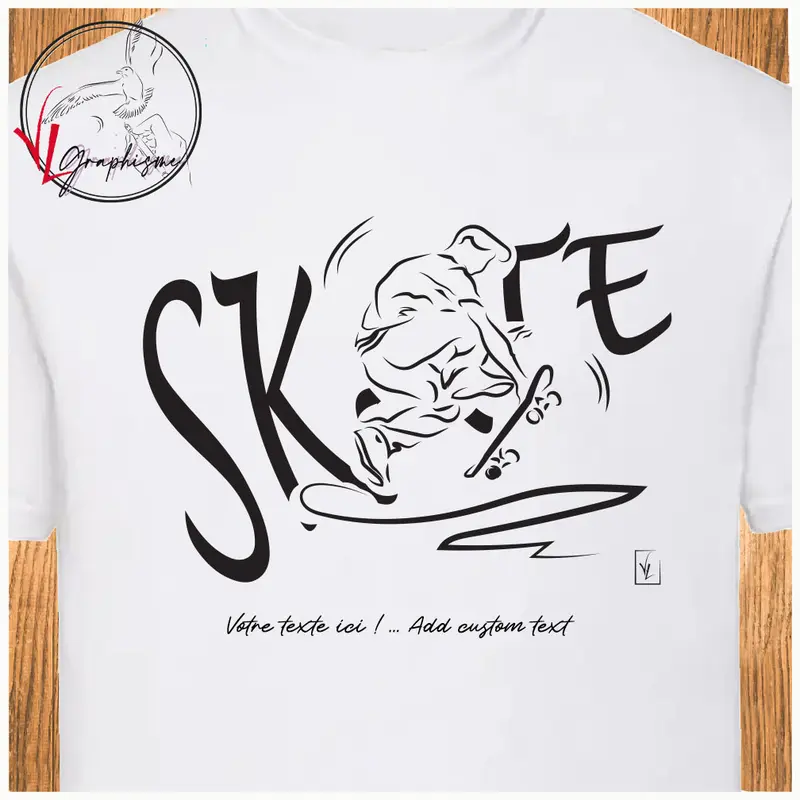 Skate board Graphisme sur T-shirt