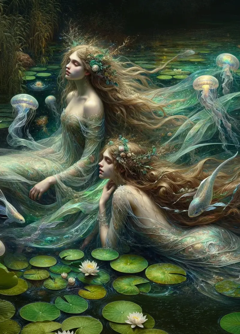Song of The Water Spirits - Papier de découpage menthe - Menthe par Michelle ÉDITION LIMITÉE