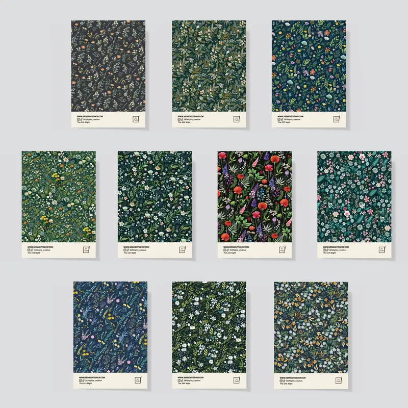 Spring Meadow - Small Floral Pattern Washi Paper Set