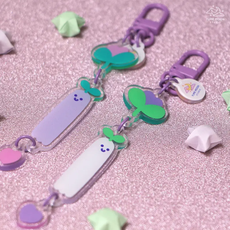 Sprout Ghostie Acrylic Linked charms Keychain