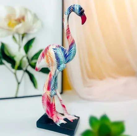 Statue Flamant Rose Art Déco