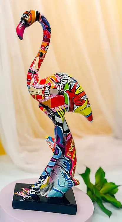 Statuette Flamant Rose Art Moderne