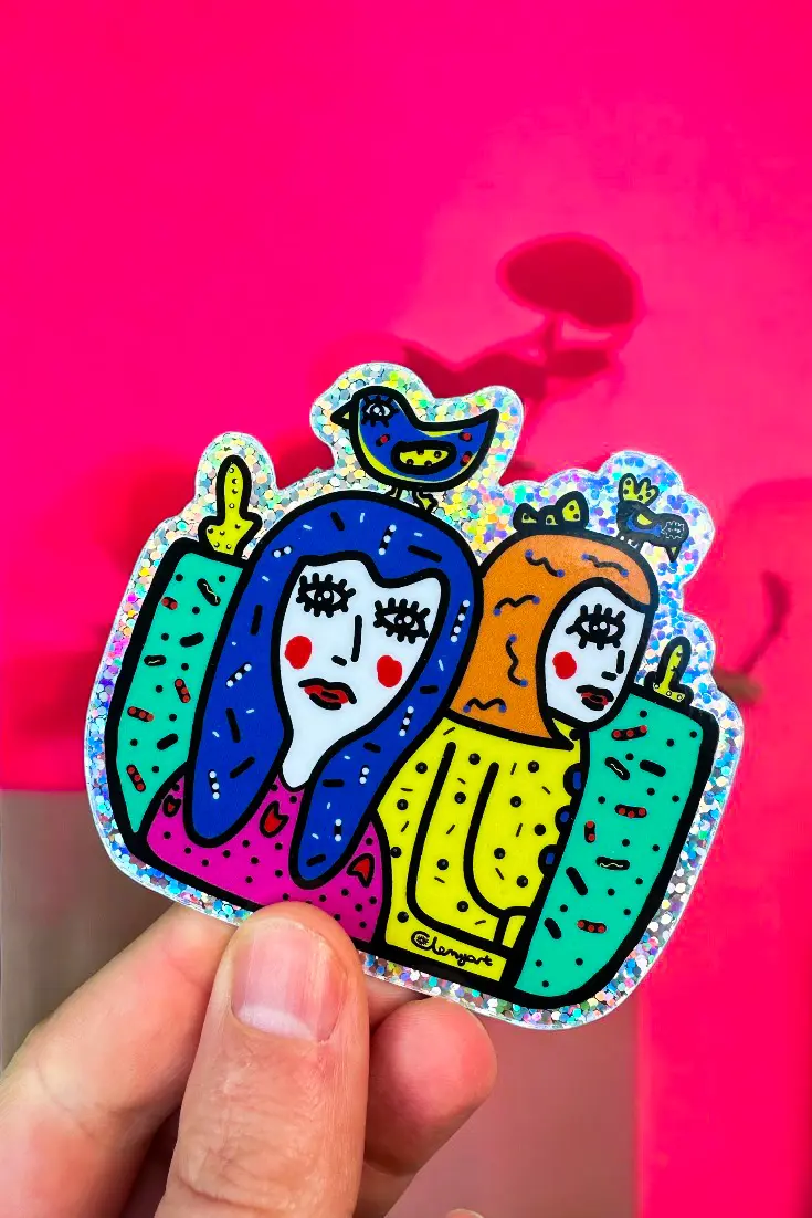 Sticker à paillettes - Les chants de mon coeur