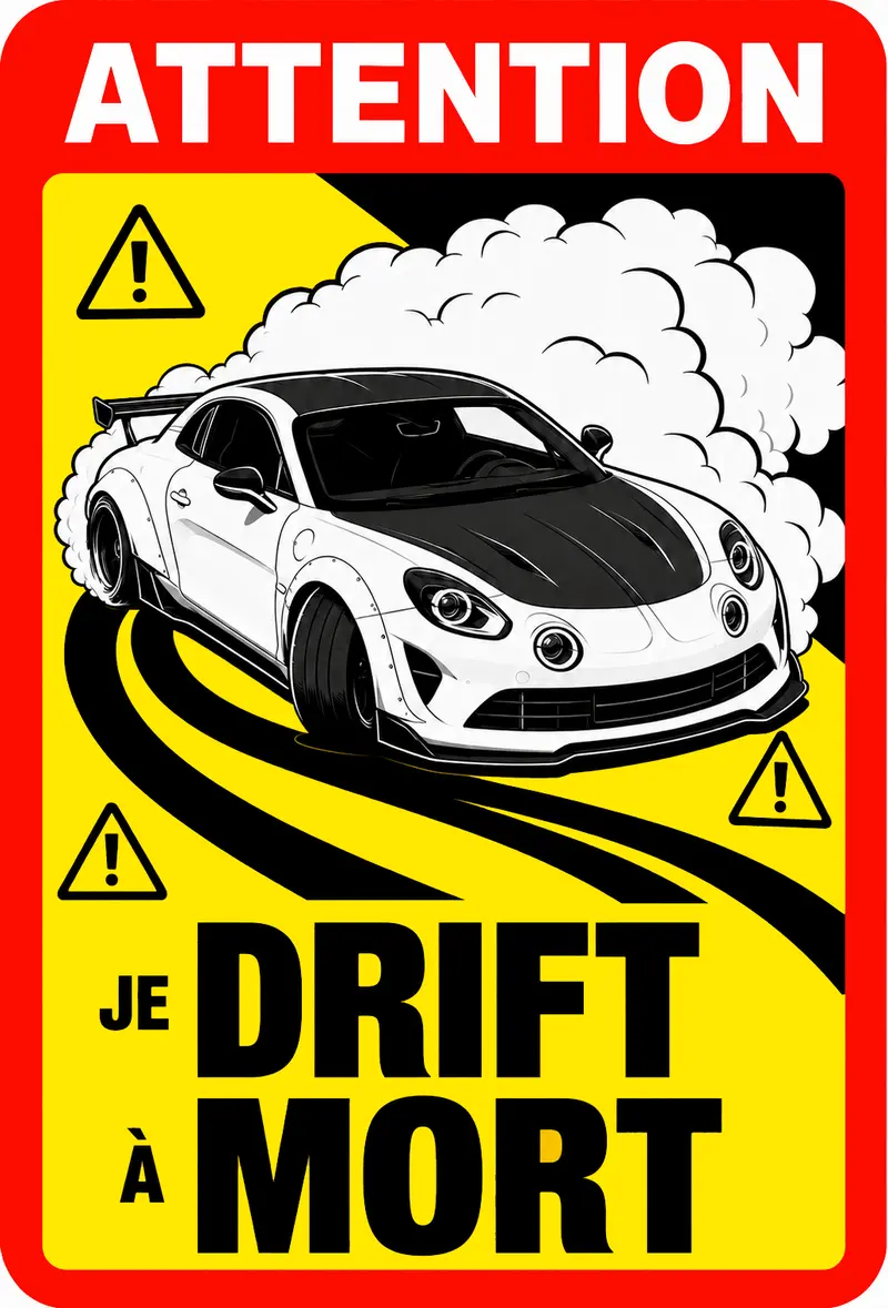 STICKER ALPINE A110 - JE DRIFT À MORT - AC178
