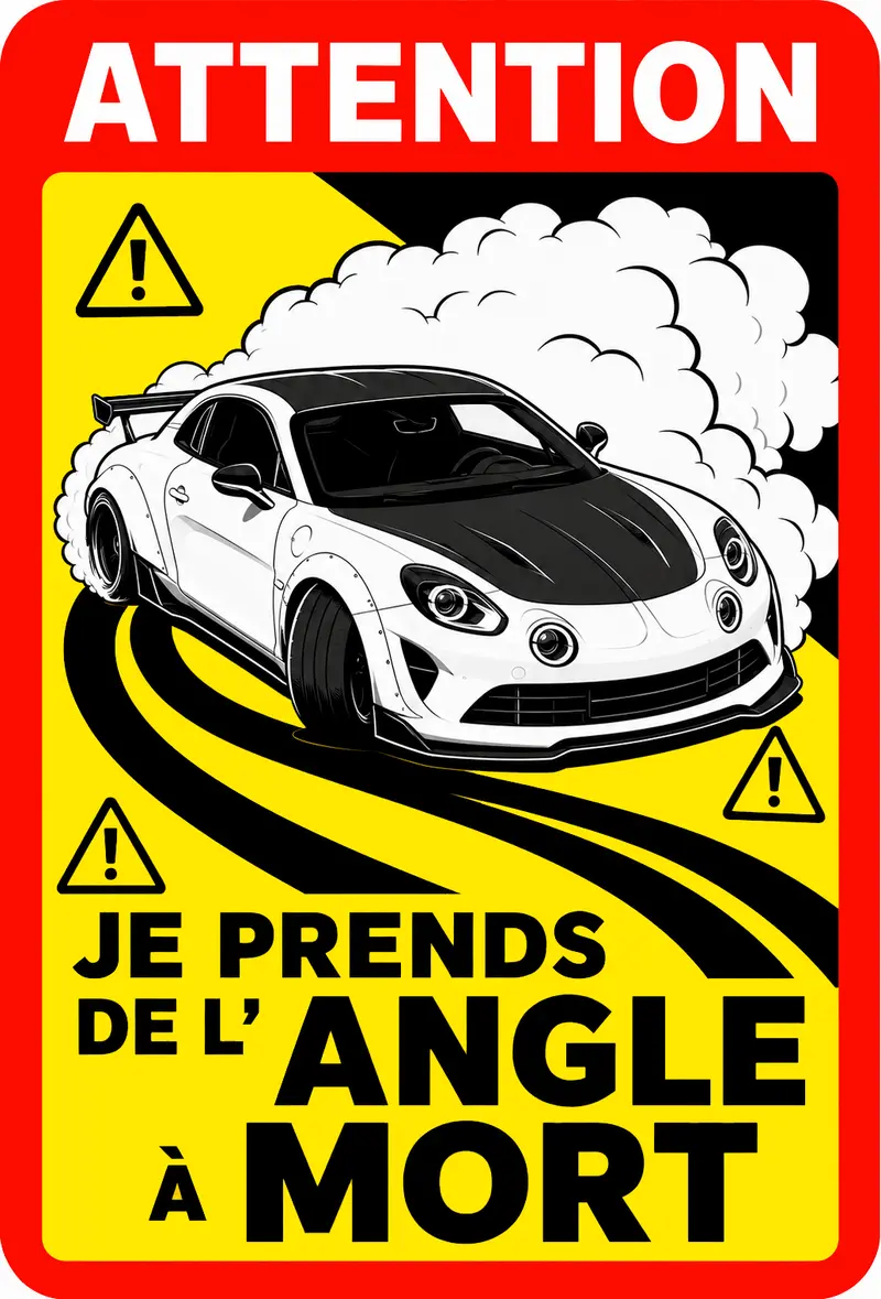 STICKER ALPINE A110 - JE PRENDS DE L'ANGLE À MORT - AC168