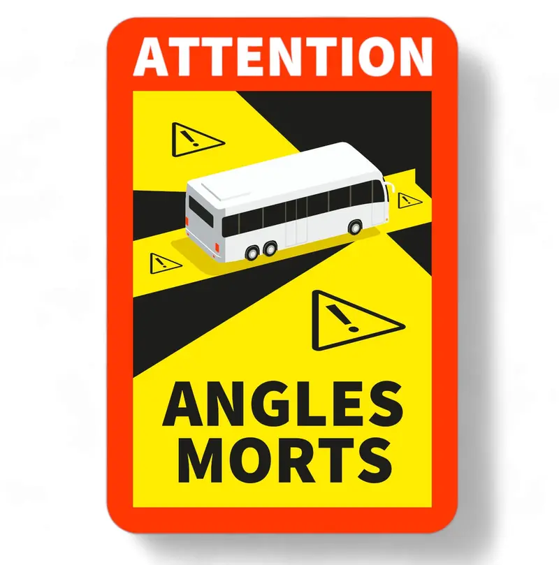 Sticker autocollant Angles Morts Bus Autocar - angle mort