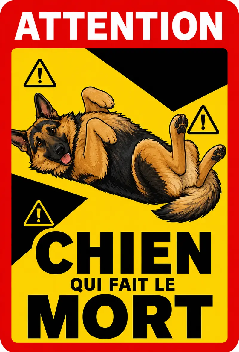 STICKER BERGER ALLEMAND - CHIEN QUI FAIT LE MORT - AC192