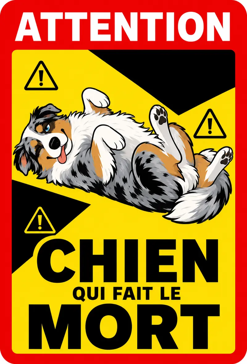STICKER BERGER AUSTRALIEN - CHIEN QUI FAIT LE MORT - AC185