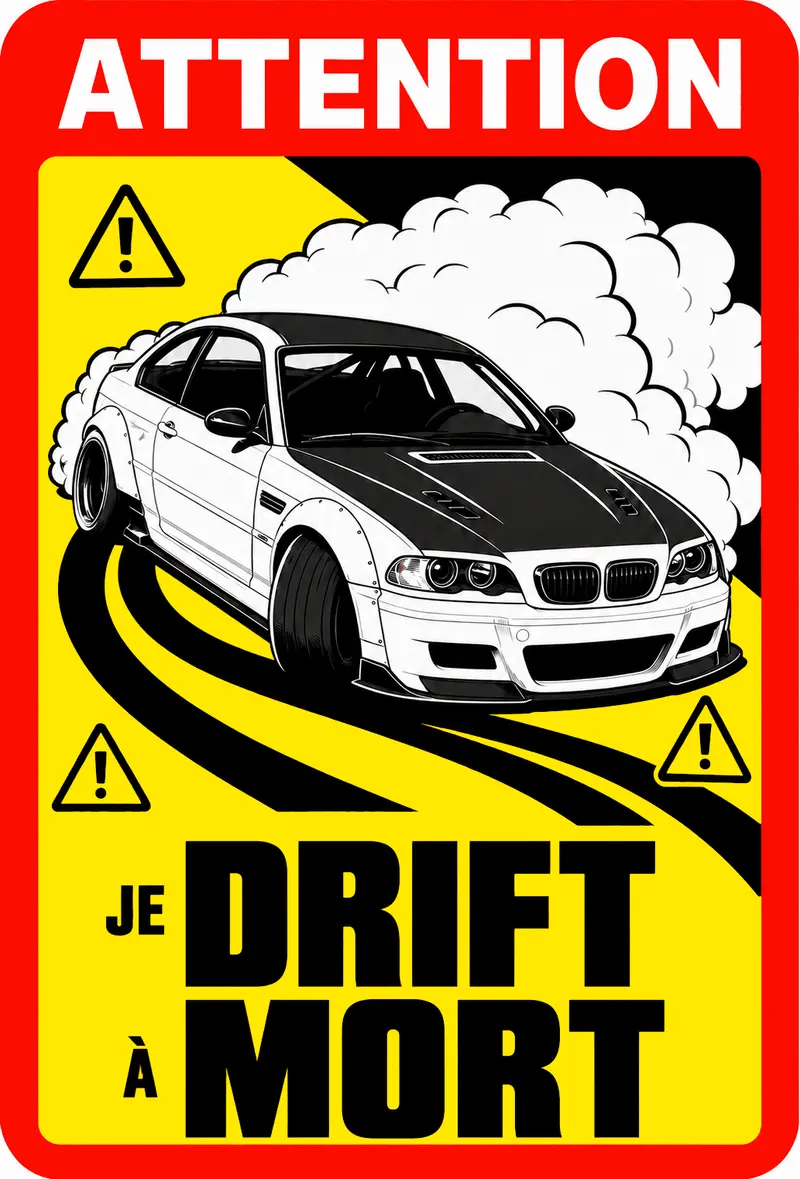 STICKER BMW E46 - JE DRIFT À MORT - AC180