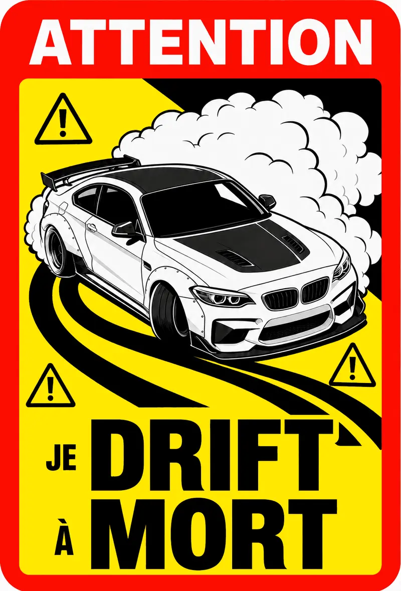 STICKER BMW M2 - JE DRIFT À MORT - AC177
