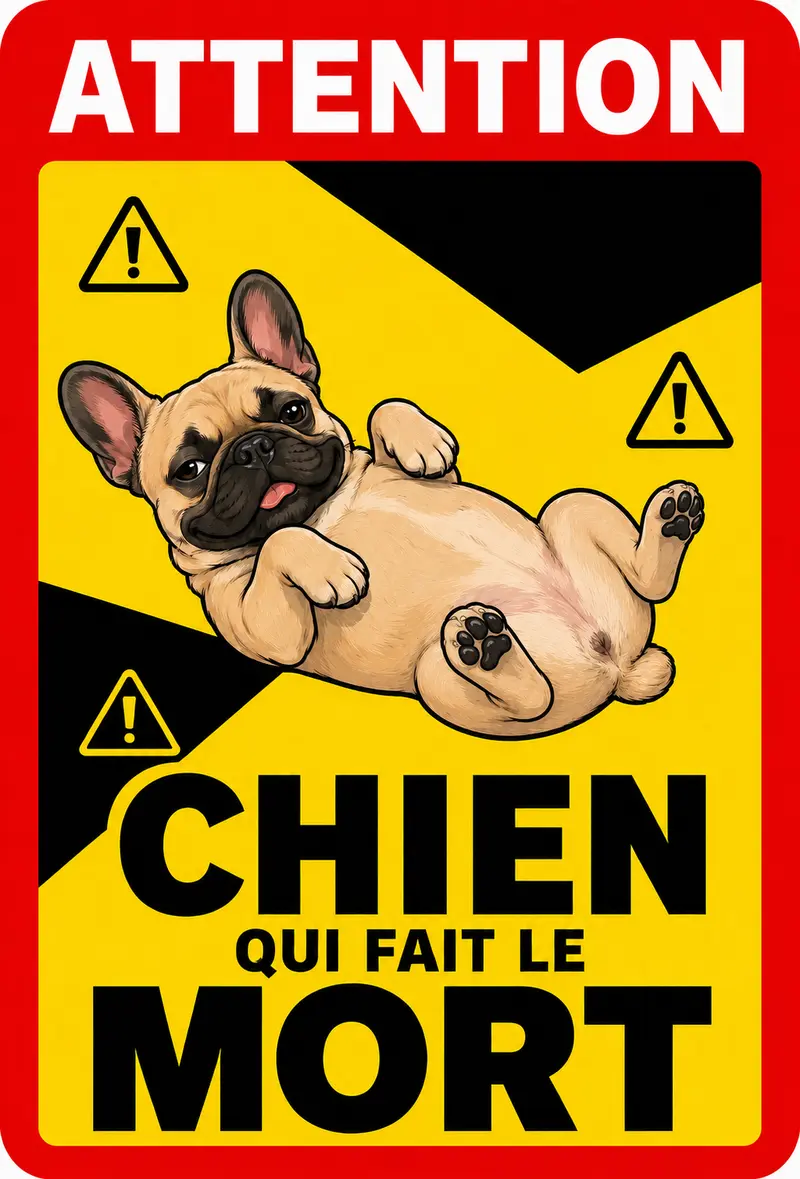 STICKER BOULEDOGUE FRANÇAIS - CHIEN QUI FAIT LE MORT - AC193
