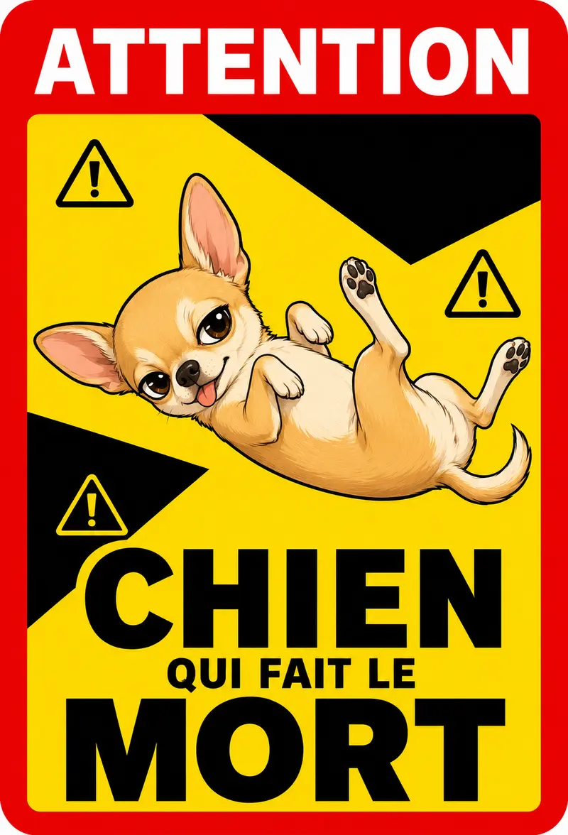STICKER CHIHUAHUA - CHIEN QUI FAIT LE MORT - AC195