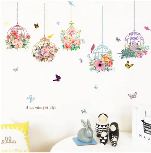 Sticker Mural Fleurs et Papillons