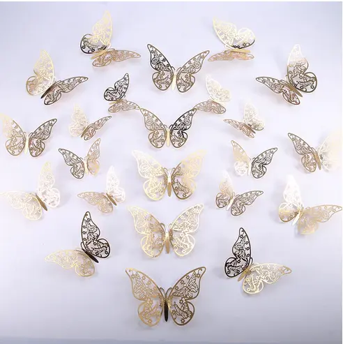 Sticker Mural Papillon Doré