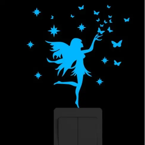 Sticker Mural Papillon et Fée Lumineux
