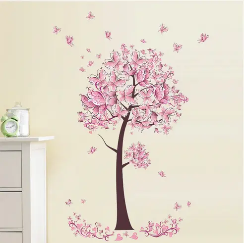 Sticker Mural Papillons Arbre