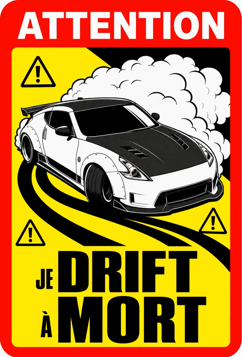 STICKER NISSAN 370Z - JE DRIFT À MORT - AC175