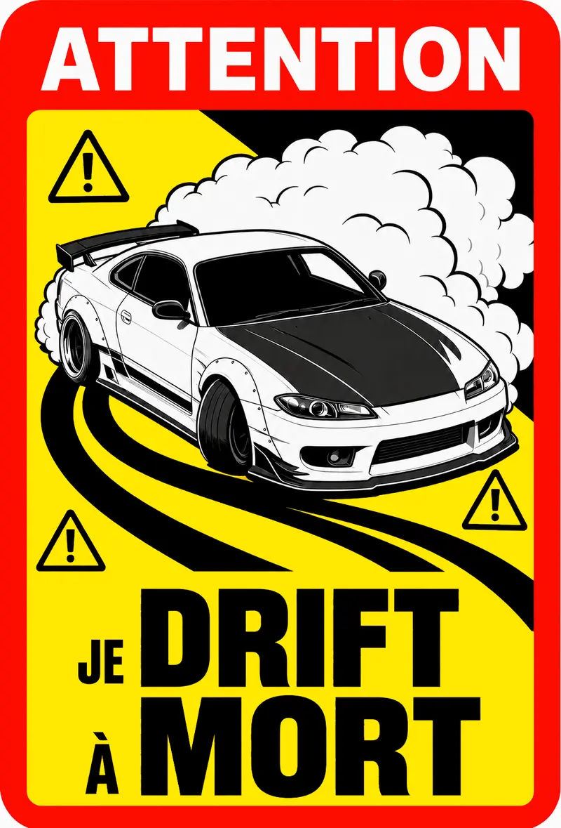 STICKER NISSAN SILVIA S15 - JE DRIFT À MORT - AC181